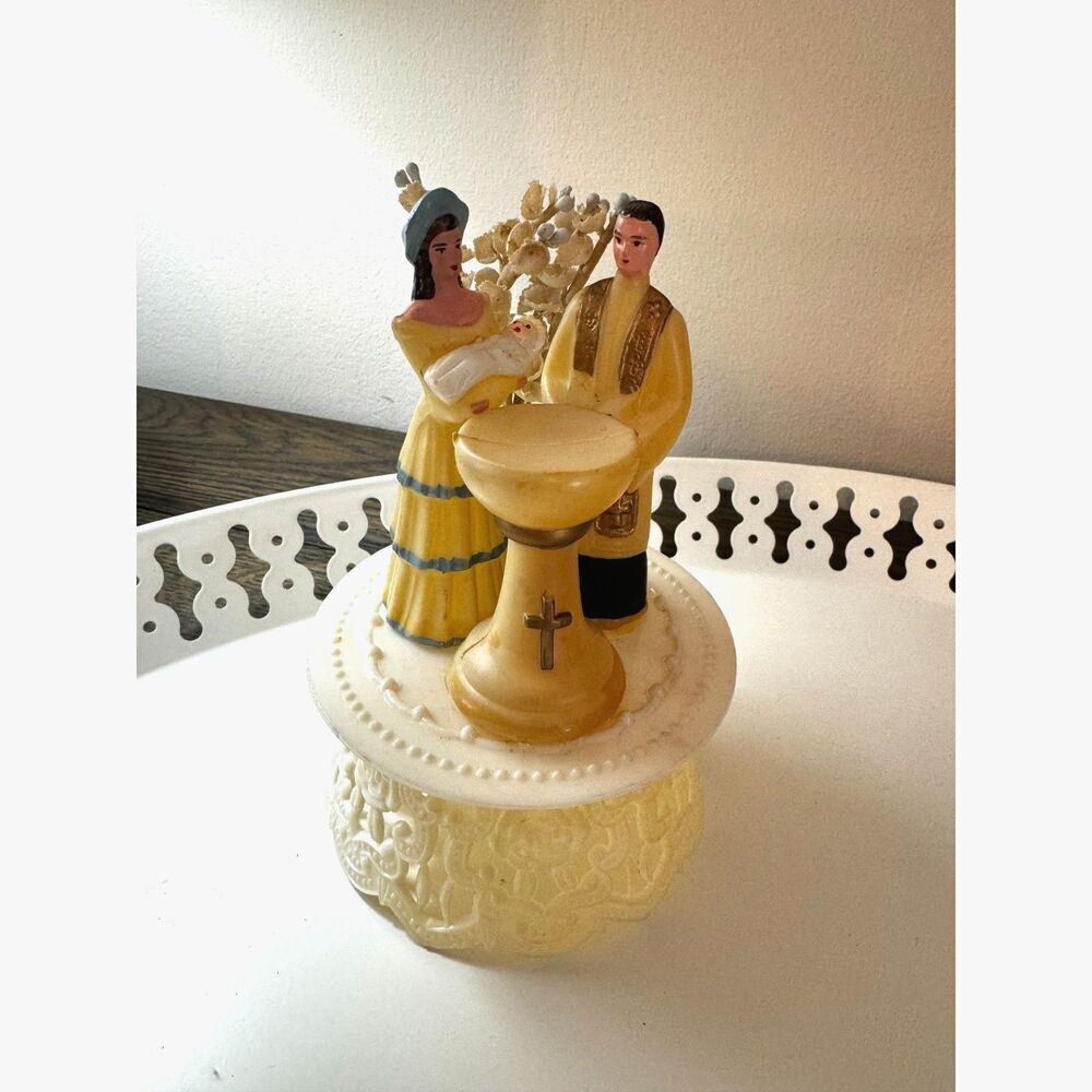 Gorgeous Vintage Cake Topper Baptism, Christening cake stopper